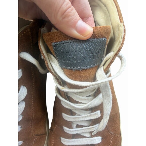 Brunello Cucinelli Suede High Top Lace Up Sneakers Trainers Tan 40 W 10 M 7 main image 16